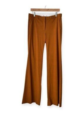 Theory Women's Brown Flare Mid Rise Wool Pants
